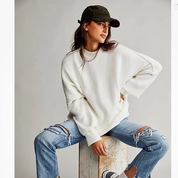 NWT FREE PEOPLE Sz M EASY STREET TUNIC PULLOVER SWEATER - Picture 1 of 5